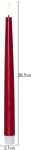STAR TRADING LED svíčka Flamme Slim Red 28 cm – set 2 ks + dálkový ovladač, červená barva, vosk