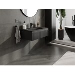MEXEN/S - Rivel koupelnová skříňka 80 cm s umyvadlem Vela, 1 šuplík, reliéf , černá mat 91A20-08023-1-BF71-W23M71
