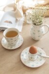 GREEN GATE Porcelánový džbánek Rosalia White 0,5 l, modrá barva, porcelán