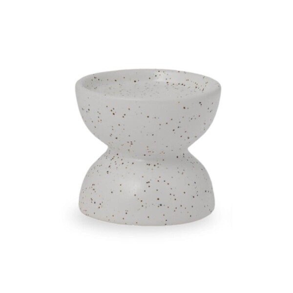 Storefactory Keramický svícínek Högalid Vanilla 9 cm, šedá barva, bílá barva, keramika