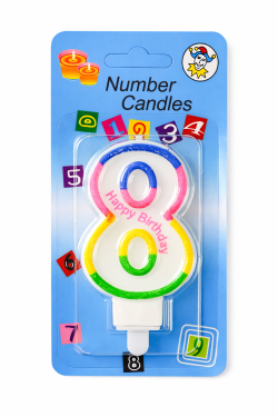 Dortová svíčka duhová č.8