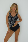 Dvoudílné plavky tankini Madera6 S9069 - Self černo - bílá 4XL