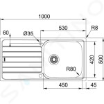 FRANKE - Spark Dřez SKX 611-100, 1000x500 mm, nerez 101.0504.059