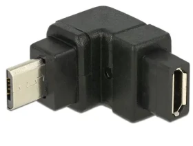 Delock adaptér USB 2.0 Micro-B samec USB 2.0 Micro-B samice / pravoúhlá nahoru (65669-D)