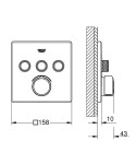 GROHE - SmartControl Baterie pod omítku, 3 výstupy, chrom 29149000