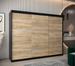Šatní skříň Abi V1 Barva korpusu: Černá, Rozměry: 120 cm, Dveře: Dub artisan