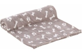 Flamingo Zuma Fleecová deka kostičky/packy béžová 150x100cm (FLA-520868)