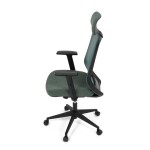 Židle kancelářská, zelená MESH síťovina, zelená látka, plastový kříž, synchronní mechanismus, kolečka pro tvrdé povrchy