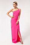 Lafaba Women's Fuchsia One-Shoulder Slit Midi Dress