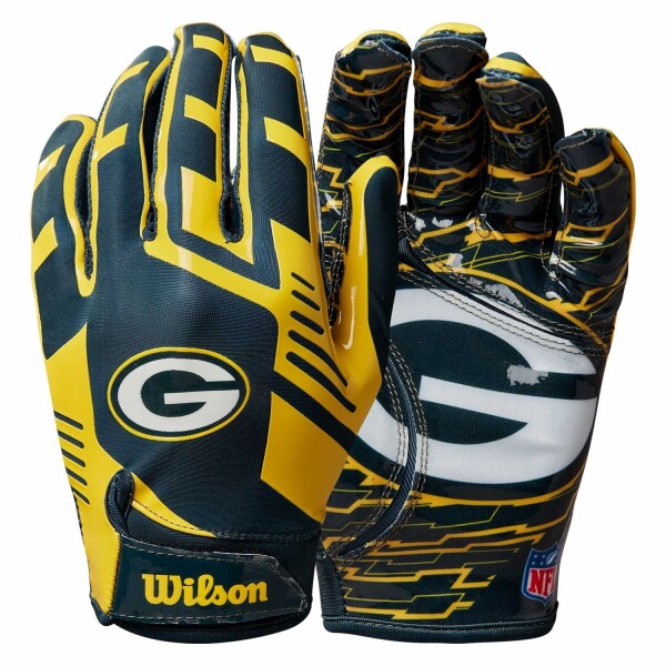 Dětské rukavice Green Bay Packers NFL Wilson Youth Stretch-Fit Receivers