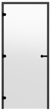 Dveře do sauny HARVIA 9x21, čiré 890x2090 mm, borovice, černý rám CD92104BLL