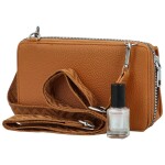 Trendy dámská koženková crossbody peněženka Radola, hnědá