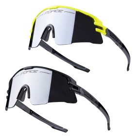 Brýle FORCE AMBIENT, 1x černé+1x fluo, černé sklo