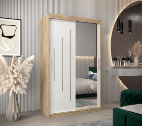 Šatní skříň Abi Y2 Barva korpusu: Dub Sonoma, Rozměry: 120 cm, Dveře: Bílá