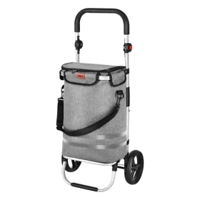 NILS NC4305 Skládací nákupní taška na kolečkách Premium 50L šedá (5908261688256)