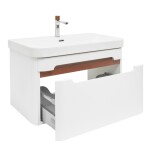 Koupelnová skříňka s umyvadlem a baterií SAT Fusion 77,5x43x45 cm bílá matná mat SATFUSION80WMWBA SATFUSION80WMWBA