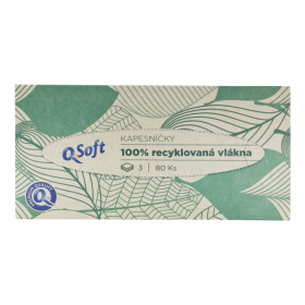 Q-Soft Papírové kapesníčky recyklované 3-vrstvé 80ks
