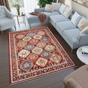 DumDekorace Designový vintage koberec v červené barvě Šířka: 120 cm | Délka: 170 cm