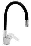 NOVASERVIS - Dřezová baterie s černým flexi ramenem Metalia 54, chrom 54014F,0C