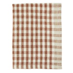 MADAM STOLTZ Bavlněná utěrka Burnt Orange Checked, oranžová barva, textil