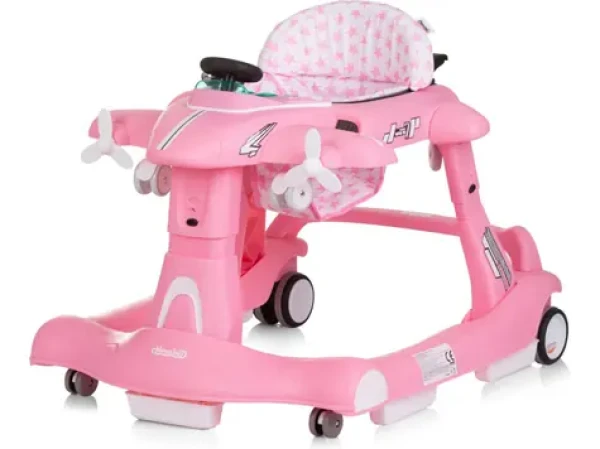 CHIPOLINO Chodítko interaktivní Airplane 3v1 růžová / od 6 měsíců (PRAP02404PI)