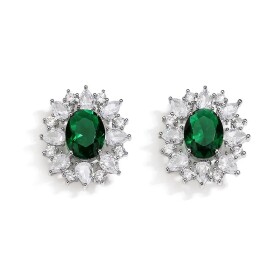 Náušnice Swarovski Elements Elisca, Zelená
