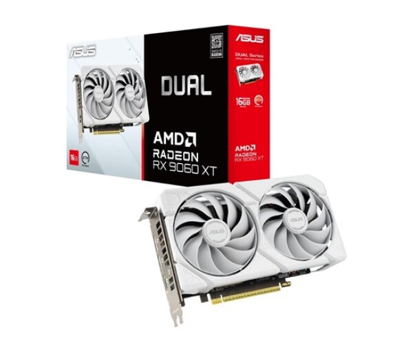 ASUS VGA AMD Radeon RX 9060 XT DUAL 16GB WHITE, RX 9060 XT, 16GB GDDR6, 2xDP, 1xHDMI EDF_1887741