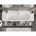 MEXEN/S - Rivel koupelnová skříňka 140 cm s umyvadlem Vela, 1 šuplík, reliéf , grafit mat/bílá mat - 91A20-14023-1-BF66-W23M0 91A20-14023-1-BF66-W23M01