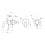 SAPHO - ULTRAMIX podomítková dvouprvková umyvadlová baterie, hubice 10cm, černá mat UT110B