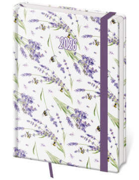 Diář 2026 denní A5 Vario - Lavender s gumičkou