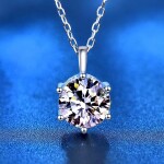 Royal Fashion stříbrný náhrdelník HA-XMZ004-SILVER-MOISSANITE