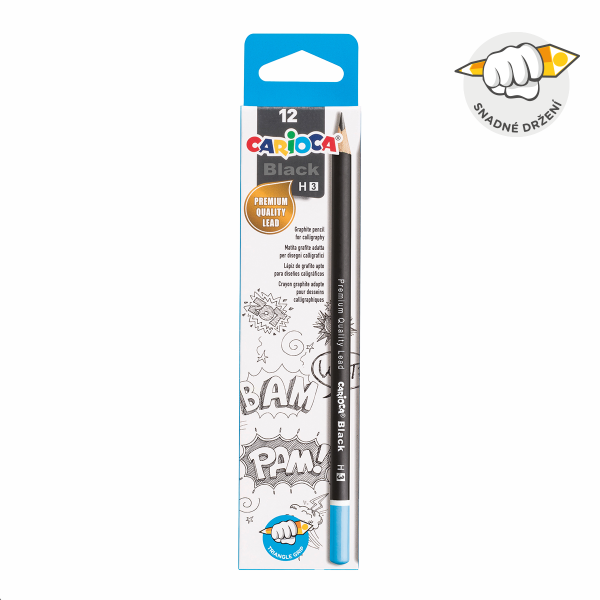 Carioca trojhranná tužka Black, 3/H, krabička, 12 ks