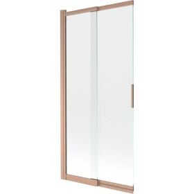 MEXEN - Fox vanová zástěna 2-křídlová przesuwny 85 x 150, transparent, měď kartáčovaná 891-085-002-65-00
