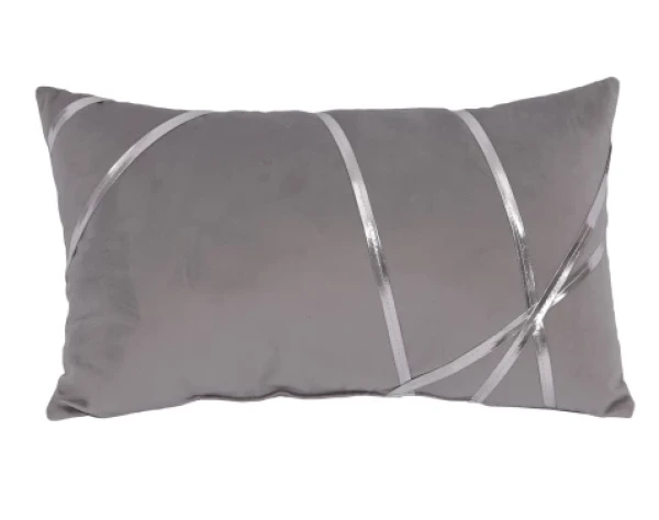 Dekorační polštář Vanessa 30x50 cm, stříbrný