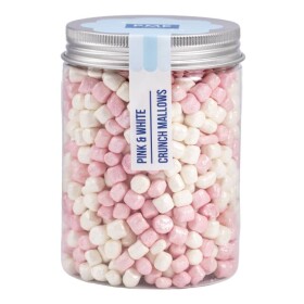 Křupavé mini marshmallows bílé a růžové perleťové PME (86 g)