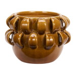 MADAM STOLTZ Obal na květiny Warm Yellow Ø 19 cm, hnědá barva, keramika