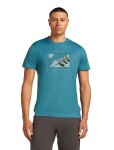 Pánské merino tričko s krátkým rukávem ICEBREAKER Mens 150 Tech Lite SS Tee Wild Pack, Topaz velikost: M