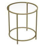 Konferenční stolek Nelas (zlatá, 50x55x50 cm)