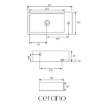 CERANO - Umývátko keramické Roberto, závěsné pravé - bílá lesklá - 37,7x18,5 CER-417209R