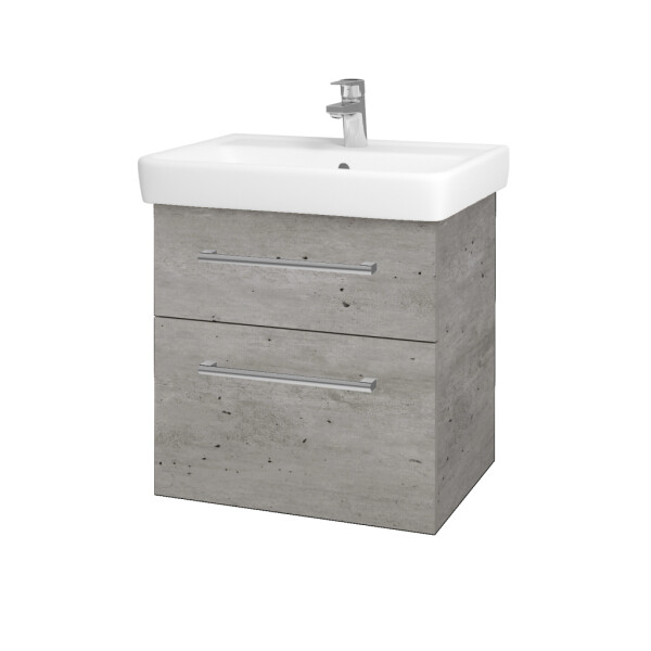 Dřevojas - Umyvadlová skříňka Q MAX SZZ2 60 - D01 Beton / Úchytka T03 / D01 Beton 67529C