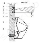 SANELA - Příslušenství Automatický splachovač pisoáru s elektronikou ALS a integrovaným zdrojem, nerez SLP 02NZ