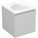 MEXEN/S - Rivel koupelnová skříňka 45 cm s umyvadlem Vela, 1 šuplík, reliéf , šedá mat/bílá mat 91A20-04547-1-BF62-W23M01