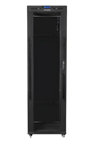 Lanberg FF01-6842-12BL V2 černá / Stojanový rozvaděč / 19" / 42U / 600x800 mm / nosnost 1200 kg / skleněné dveře (FF01-6842-12BL)