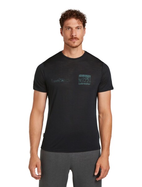 Pánské merino tričko s krátkým rukávem ICEBREAKER Mens 125 Cool-Lite Sphere SS Tee Trail, Black velikost: M