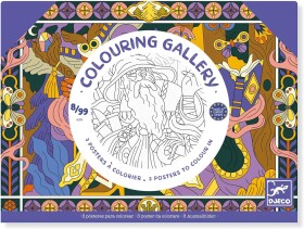 Djeco Djeco, DJ08695, Colouring Gallery, sada antistresových omalovánek, Heroic