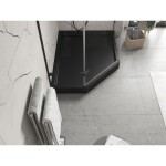 MEXEN - Flow+ pětiboká sprchová vanička pravá 100 x 80, černá mat 46P708010RH