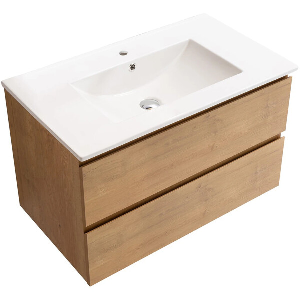 CERANO - Koupelnová skříňka Carole + keramické umyvadlo Todo - dub medový - 101x50x46,5 CER-476342