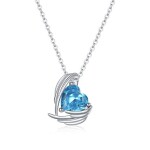 Stříbrný náhrdelník Andělská křídla - stříbro 925/1000, Modrá 40 cm + 5 cm (prodloužení)