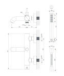 OMNIRES - Y vanová baterie se sprchovou soupravou zlatá /GL/ Y1231GL