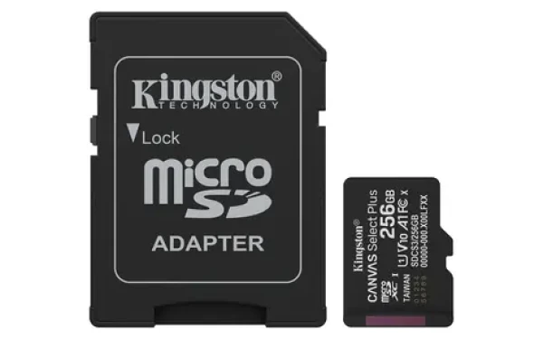 Kingston Canvas Select Plus Gen3 microSDXC 256GB s adaptérem / UHS-I V30 / U3 / Class 10 / čtení: až 150MBs / zápis: až (SDCS3/256GB)